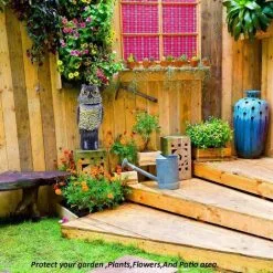 OSQI 38cm Bird Scarers For Gardens, Owl Decoy With Rotating Head, Realistic Garden Owl Decoy To Scare Birds Away -Indoor Flower Pot 59337274 3