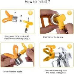 OSQI Airless 311 Universal Spray Gun Professional High Pressure Electric Spray Gun Machine Tip Wear Resistant Nozzle Accessory -Indoor Flower Pot 59691181 5