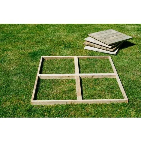 THE GARDEN VILLAGE Decking Kit 6m² (6 Frames And 24 Tiles) - L6.5 X W100 X H6.5 Cm - Timber 3 THE GARDEN VILLAGE Decking Kit 6m² (6 Frames And 24 Tiles) - L6.5 X W100 X H6.5 Cm - Timber