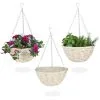 Relaxdays Set Of 3 Hanging Plant Basket, Handmade Willow Wood Wicker, With Foil, Flower Pots, HxØ: 12 X 25 Cm, Natural -Indoor Flower Pot 61327983 1