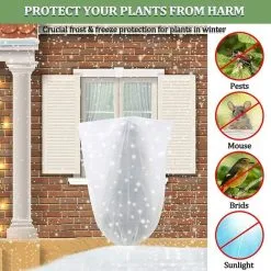 GROOFOO Plant Cover Plant Protection,Plant Cover Overwintering Plant Protection,Plant Protection Against Frost,Plant Cover Protection Against Frost (100 156cm, Beige) -Indoor Flower Pot 63603301 3