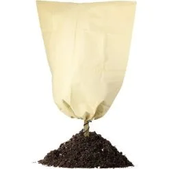 GROOFOO Winter Plant Frost Protection Cover - With Drawstring - Fleece, Tear Resistant - 80 X 60cm,Beige
