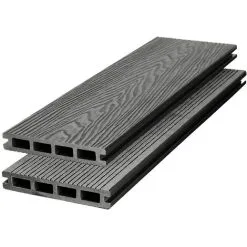 Livingandhome WPC Decking Waterproof Floor Tiles Set With Accessories Kit Light Grey,6.3㎡