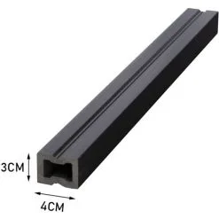 Livingandhome WPC Decking Waterproof Floor Tiles Set With Accessories Kit Dark Grey,7.3㎡ -Indoor Flower Pot 64137408 5