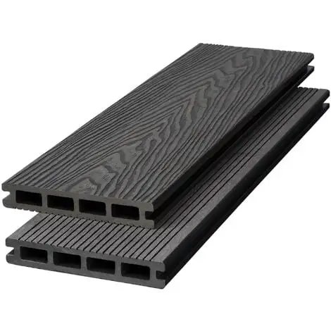 Livingandhome WPC Decking Waterproof Floor Tiles Set With Accessories Kit Dark Grey,5.2㎡ 3 Livingandhome WPC Decking Waterproof Floor Tiles Set With Accessories Kit Dark Grey,5.2㎡