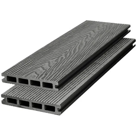 Livingandhome WPC Decking Waterproof Floor Tiles Set With Accessories Kit Light Grey,10.4㎡ 3 Livingandhome WPC Decking Waterproof Floor Tiles Set With Accessories Kit Light Grey,10.4㎡