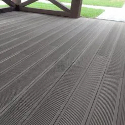 Livingandhome WPC Decking Waterproof Floor Tiles Set With Accessories Kit Light Grey,10.4㎡ 9 Livingandhome WPC Decking Waterproof Floor Tiles Set With Accessories Kit Light Grey,10.4㎡ -Indoor Flower Pot 64137420 3