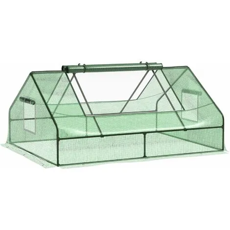 Outsunny Greenhouse Flower Planter Mini Zipper Garden Patio Steel 1.8 M 3 Outsunny Greenhouse Flower Planter Mini Zipper Garden Patio Steel 1.8 M
