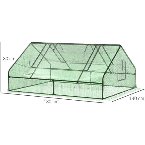 Outsunny Greenhouse Flower Planter Mini Zipper Garden Patio Steel 1.8 M 4 Outsunny Greenhouse Flower Planter Mini Zipper Garden Patio Steel 1.8 M - Image 2