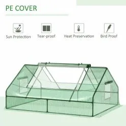 Outsunny Greenhouse Flower Planter Mini Zipper Garden Patio Steel 1.8 M 10 Outsunny Greenhouse Flower Planter Mini Zipper Garden Patio Steel 1.8 M -Indoor Flower Pot 6429814 4