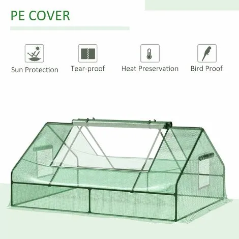 Outsunny Greenhouse Flower Planter Mini Zipper Garden Patio Steel 1.8 M 6 Outsunny Greenhouse Flower Planter Mini Zipper Garden Patio Steel 1.8 M - Image 4