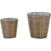 Beliani Set Of 2 Outdoor Plant Baskets Planter Pots Lining PE Rattan Brown Sarti 2 Beliani Set Of 2 Outdoor Plant Baskets Planter Pots Lining PE Rattan Brown Sarti -Indoor Flower Pot 65603709 1