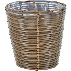 Beliani Set Of 2 Outdoor Plant Baskets Planter Pots Lining PE Rattan Brown Sarti -Indoor Flower Pot 65603709 5
