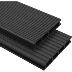 WPC Decking Boards With Accessories 10 M² 2.2 M Anthracite VidaXL