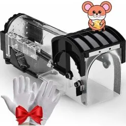 Langray Mouse Trap, Humane Mouse Traps For Indoors, Rodent Trap High Sensitive No Kill, Mousetrap Poison Substitute Friendly For Kids & Pet, Professional Mice Trap Mouse Catcher Reusable & Easy To Use (Black)