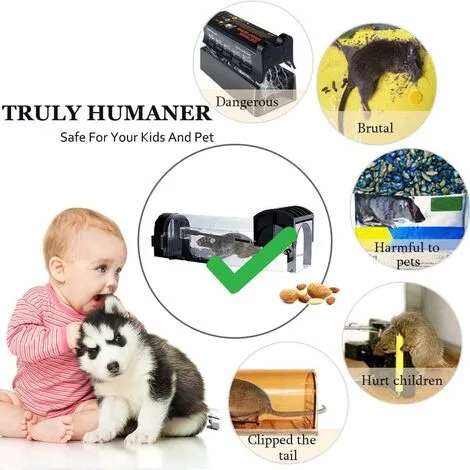 Langray Mouse Trap, Humane Mouse Traps For Indoors, Rodent Trap High Sensitive No Kill, Mousetrap Poison Substitute Friendly For Kids & Pet, Professional Mice Trap Mouse Catcher Reusable & Easy To Use (Black) 5 Langray Mouse Trap, Humane Mouse Traps For Indoors, Rodent Trap High Sensitive No Kill, Mousetrap Poison Substitute Friendly For Kids & Pet, Professional Mice Trap Mouse Catcher Reusable & Easy To Use (Black) - Image 3