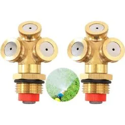 MONLY Pieces Brass Misting Spray Nozzle,Misting Spray Nozzle,3 Holes Spray Nozzle,Spray Nozzle Holes,For Lawn,Watering Gardening,Irrigation Agriculture