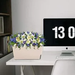 MONLY 10.5 Inch Rectangle Self Watering Planter Set Of 3, Plastic Plant Pot With Visual Water Level Window Indoor Decorative Garden Flower Pot (Green/Brown/Orange) 9 MONLY 10.5 Inch Rectangle Self Watering Planter Set Of 3, Plastic Plant Pot With Visual Water Level Window Indoor Decorative Garden Flower Pot (Green/Brown/Orange) -Indoor Flower Pot 68264642 3