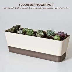 MONLY Balcony Garden Rectangular Plastic Planters,Vegetable Flower Planter Box Planting Pot For Windowsill,Patio,Home Decor,Porch -Indoor Flower Pot 68267203 5