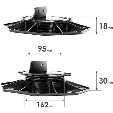 Tinor 6x 18-30mm Height Adjustable Pedestals - Bearings For Wood, WPC And Stone Deck Boards 4 Tinor 6x 18-30mm Height Adjustable Pedestals - Bearings For Wood, WPC And Stone Deck Boards - Image 2