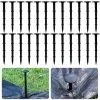 DENUOTOP Mulch Cloth Set Of 60 Ground Stakes Anchor Ground Stake With Barb Extra Strong Black Plastic Landscape Weed Cloth For Weed Cloth Securing - 12CM