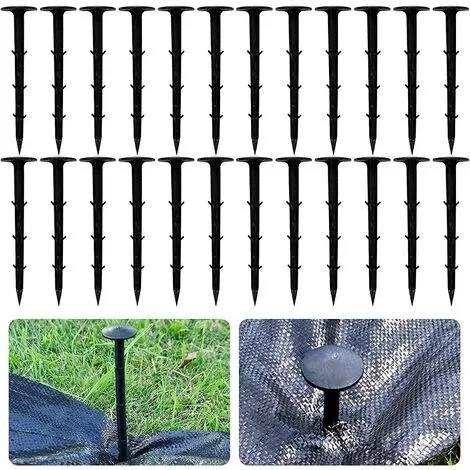 DENUOTOP Mulch Cloth Set Of 60 Ground Stakes Anchor Ground Stake With Barb Extra Strong Black Plastic Landscape Weed Cloth For Weed Cloth Securing - 12CM 3 DENUOTOP Mulch Cloth Set Of 60 Ground Stakes Anchor Ground Stake With Barb Extra Strong Black Plastic Landscape Weed Cloth For Weed Cloth Securing - 12CM