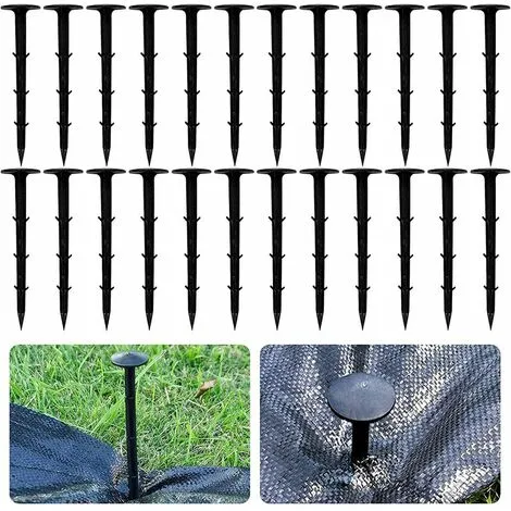 JOORRT 60 Pack Ground Stakes Anchor Ground Stake With Extra Strong Barb Black Plastic Landscape Weed Cloth For Weed Cloth Securing 3 JOORRT 60 Pack Ground Stakes Anchor Ground Stake With Extra Strong Barb Black Plastic Landscape Weed Cloth For Weed Cloth Securing