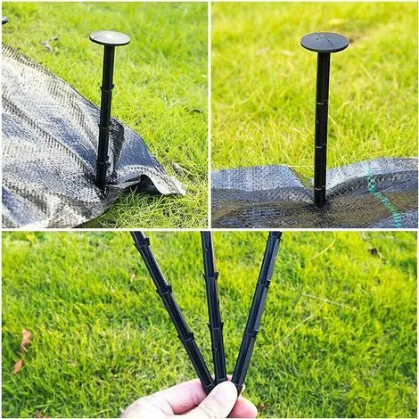 JOORRT 60 Pack Ground Stakes Anchor Ground Stake With Extra Strong Barb Black Plastic Landscape Weed Cloth For Weed Cloth Securing 5 JOORRT 60 Pack Ground Stakes Anchor Ground Stake With Extra Strong Barb Black Plastic Landscape Weed Cloth For Weed Cloth Securing - Image 3
