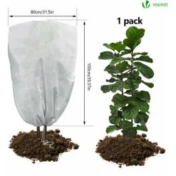 VOUNOT Set Of 3 Plant Protection Winter Fleece Horticultural Fleece Jacket 0.8m X 1m -Indoor Flower Pot 70922688 2