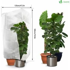 VOUNOT Set Of 3 Plant Protection Winter Fleece Horticultural Fleece Jacket 1.2m X 1.8m -Indoor Flower Pot 71025173 2