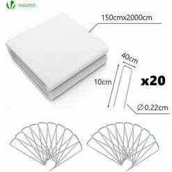 VOUNOT Garden Fleece 50gsm Horticultural Fleece Plant Winter Protection Cover With 20 Pegs1.5x20M -Indoor Flower Pot 71025289 5