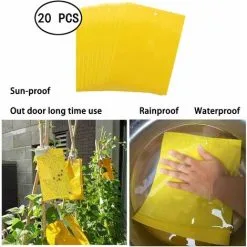 DENUOTOP 20 Pcs Yellow Fly Trap, Yellow Double Sided Traps For Flying Insects - Greenhouse And Outdoor, Aphids, Fungus Gnats, Mosquitoes, Aphids, Whiteflies, Flies (15x20cm) -Indoor Flower Pot 71137839 4