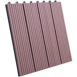 WOLTU 11x WPC Decking Tiles Garden Patio Balcony Interlocking Composite Decking Floor Brown -Indoor Flower Pot 71153629 3