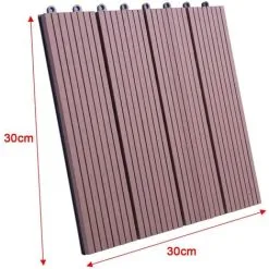 WOLTU 11x WPC Decking Tiles Garden Patio Balcony Interlocking Composite Decking Floor Brown -Indoor Flower Pot 71153629 5