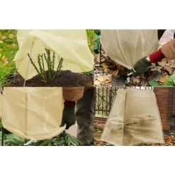 MEZHENG 4 Pcs Winter Plant Cover 100x80cm Plant Winter Cover Winter Veil Tree Winter Cover Palm Tree Winter Cover With Adjustable Drawstring -Indoor Flower Pot 72507992 3