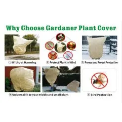 MEZHENG 4 Pcs Winter Plant Cover 100x80cm Plant Winter Cover Winter Veil Tree Winter Cover Palm Tree Winter Cover With Adjustable Drawstring -Indoor Flower Pot 72507992 4