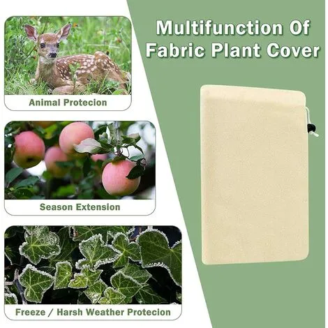 RHAFAYRE Plant Covers, Thicken Adjustable Plant Winter Cover With Drawstring Zipper, Winter Veil Frost Protection For Palm And Olive Tree 80x120cm 4 RHAFAYRE Plant Covers, Thicken Adjustable Plant Winter Cover With Drawstring Zipper, Winter Veil Frost Protection For Palm And Olive Tree 80x120cm - Image 2