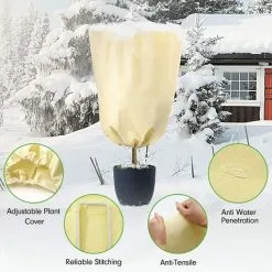 RHAFAYRE Plant Covers, Thicken Adjustable Plant Winter Cover With Drawstring Zipper, Winter Veil Frost Protection For Palm And Olive Tree 80x120cm 9 RHAFAYRE Plant Covers, Thicken Adjustable Plant Winter Cover With Drawstring Zipper, Winter Veil Frost Protection For Palm And Olive Tree 80x120cm -Indoor Flower Pot 73470564 3
