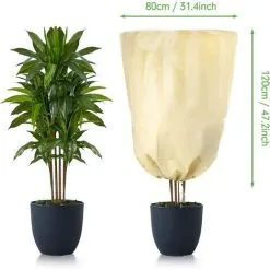 RHAFAYRE Plant Covers, Thicken Adjustable Plant Winter Cover With Drawstring Zipper, Winter Veil Frost Protection For Palm And Olive Tree 80x120cm 10 RHAFAYRE Plant Covers, Thicken Adjustable Plant Winter Cover With Drawstring Zipper, Winter Veil Frost Protection For Palm And Olive Tree 80x120cm -Indoor Flower Pot 73470564 4