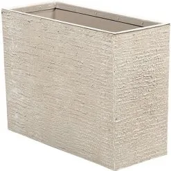 Beliani Modern Outdoor Indoor Flower Pot Stone Rectangular 25x60x45 Cm Beige Edessa -Indoor Flower Pot 7359959 4