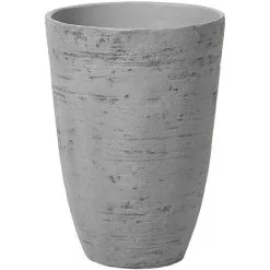 Beliani Flower Planter Tall Stone Garden Plant Pot Indoor Outdoor Grey 35x50 Cm Camia