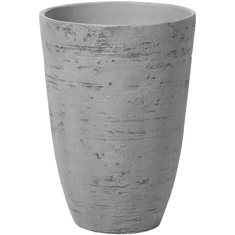 Beliani Flower Planter Tall Stone Garden Plant Pot Indoor Outdoor Grey 35x50 Cm Camia 3 Beliani Flower Planter Tall Stone Garden Plant Pot Indoor Outdoor Grey 35x50 Cm Camia