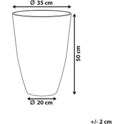 Beliani Flower Planter Tall Stone Garden Plant Pot Indoor Outdoor Grey 35x50 Cm Camia 9 Beliani Flower Planter Tall Stone Garden Plant Pot Indoor Outdoor Grey 35x50 Cm Camia -Indoor Flower Pot 7359965 3