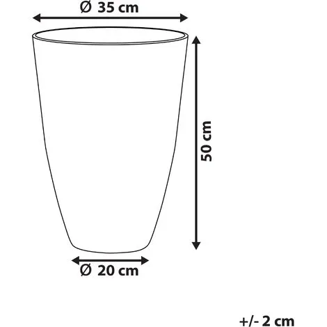 Beliani Flower Planter Tall Stone Garden Plant Pot Indoor Outdoor Grey 35x50 Cm Camia 5 Beliani Flower Planter Tall Stone Garden Plant Pot Indoor Outdoor Grey 35x50 Cm Camia - Image 3