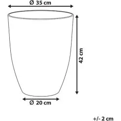 Beliani Tall Plant Pot Gardening Indoor Outdoor Flower Planter 35x42 Cm Grey Croton -Indoor Flower Pot 7359975 3