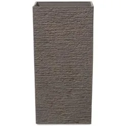 Beliani Flower Planter Tall Stone Garden Plant Pot Indoor Outdoor 35x70 Cm Brown Gaza