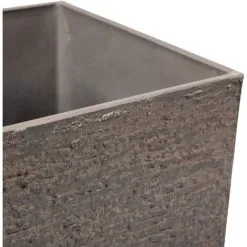 Beliani Flower Planter Tall Stone Garden Plant Pot Indoor Outdoor 35x70 Cm Brown Gaza -Indoor Flower Pot 7487069 5