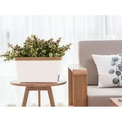 EINEMGELD 27CM Self Watering Flower Pots, PP Plastic Plants With Visual Water Level - Set Of 3, Pot For Aloe, Succulent Herbs, Home Decor Flower Pots - Brown -Indoor Flower Pot 75324754 4