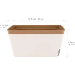 EINEMGELD 27CM Self Watering Flower Pots, PP Plastic Plants With Visual Water Level - Set Of 3, Pot For Aloe, Succulent Herbs, Home Decor Flower Pots - Brown -Indoor Flower Pot 75324754 5