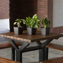 EINEMGELD 13.5CM Self Watering Plastic Flower Pot With Water Level Indicator - Set Of 3 Grey, Pot For Succulent Cactus Herb Planter Container, Modern Decor For Home Office 9 EINEMGELD 13.5CM Self Watering Plastic Flower Pot With Water Level Indicator - Set Of 3 Grey, Pot For Succulent Cactus Herb Planter Container, Modern Decor For Home Office -Indoor Flower Pot 75324834 3